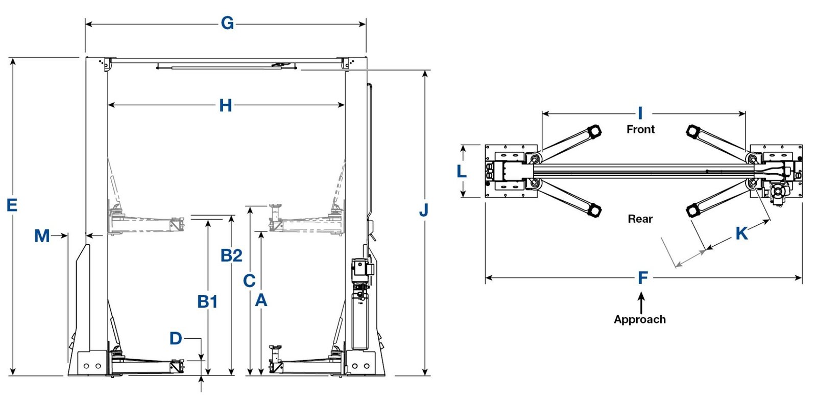 BendPak 20AP-192 Spec Chart