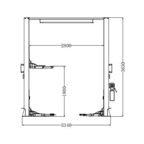 2 Post Car Lift Car Lift – Heavy-Duty Auto Lift Katool AM120SD 12,000 lbs Diagram View