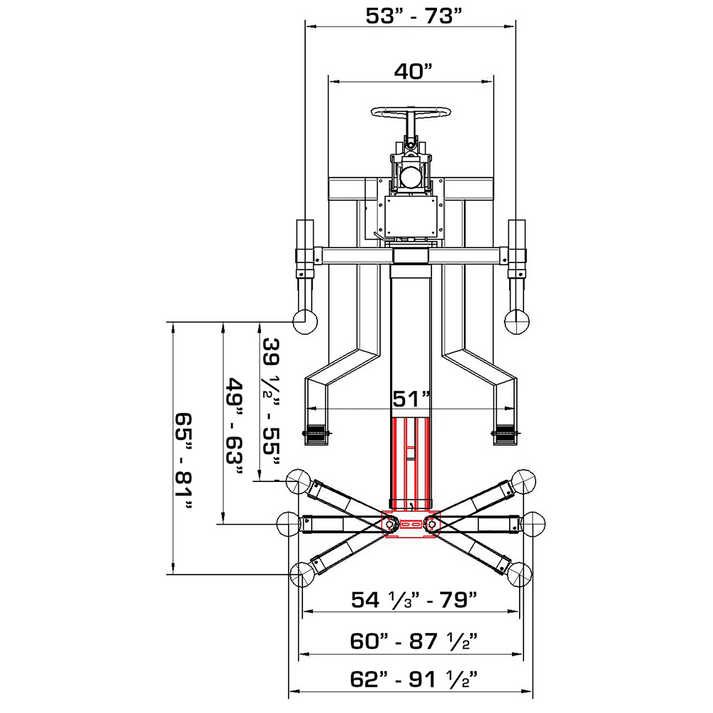Katool SPL 700 7000 LB Single Post Lift Diagram 1