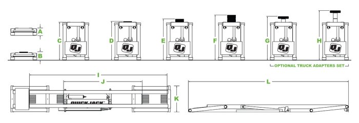 QuickJack car lift dimensions and specs