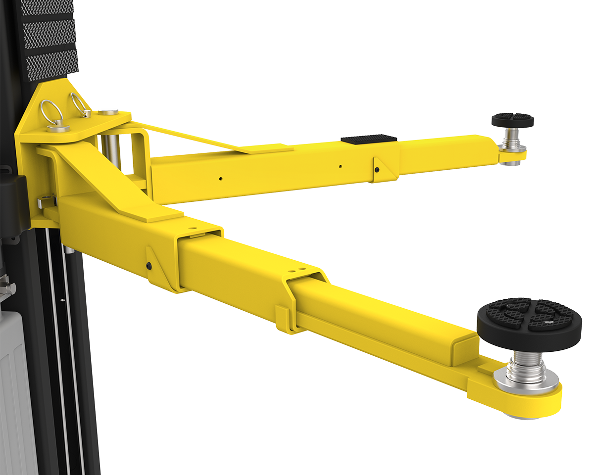 Triple-telescoping front arms and dual-stage extended rear arms offer exceptional reach